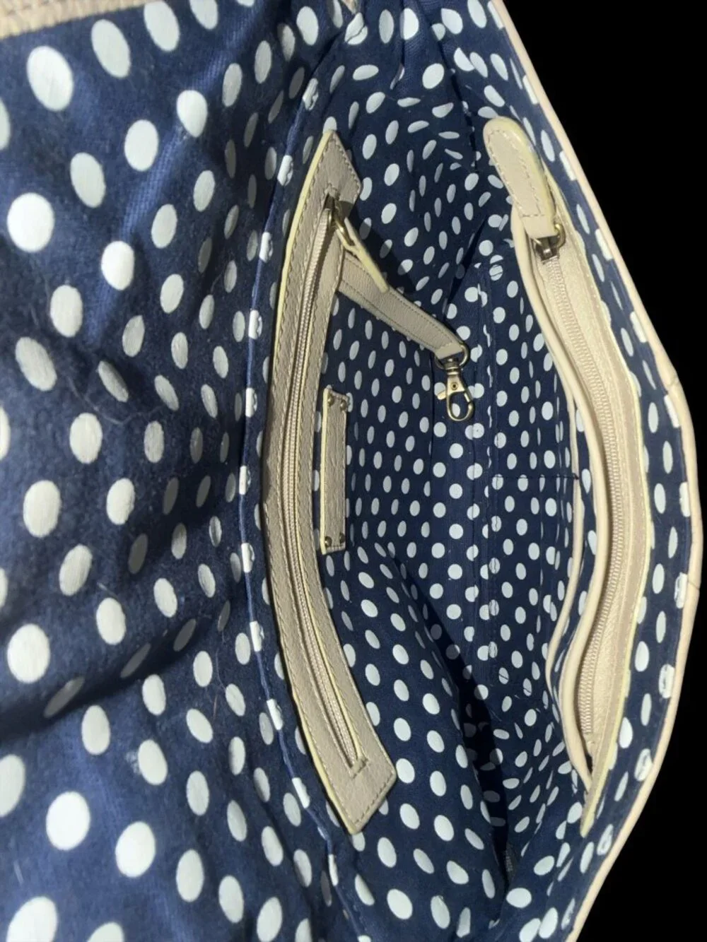 Kate Landry 2-Way Shoulder Bag Beige Pebbled Leather Turn Lock Envelope Clutch - Picture 10 of 11